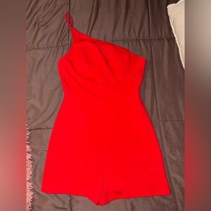 Elegant Red One-Shoulder Dress